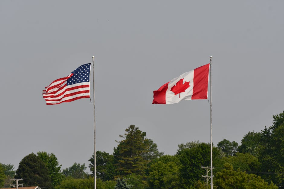 Flags of the United States and Canada