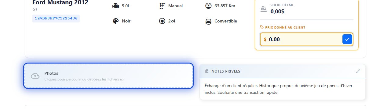 Des photos de véhicule attachées à une évaluation, prêtes à envoyer aux Wholesalers