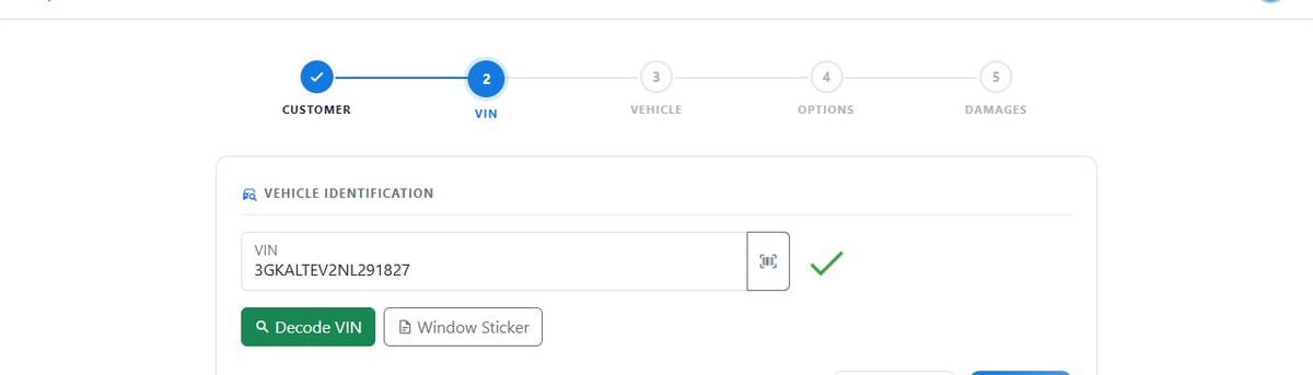 An OEM window sticker generated from a VIN in Vehicle Fair Trade