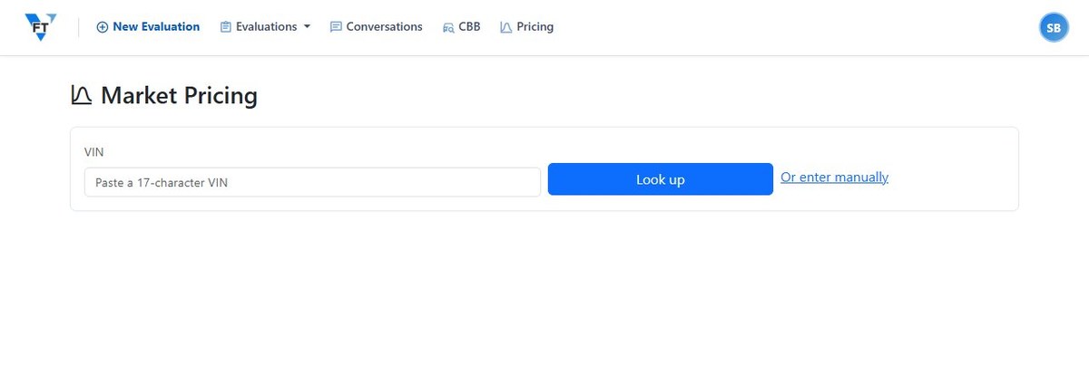 The standalone Comparables tool in Vehicle Fair Trade